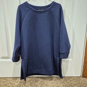 Tribal Navy Tunic Sweater 3/4 sleeve size small